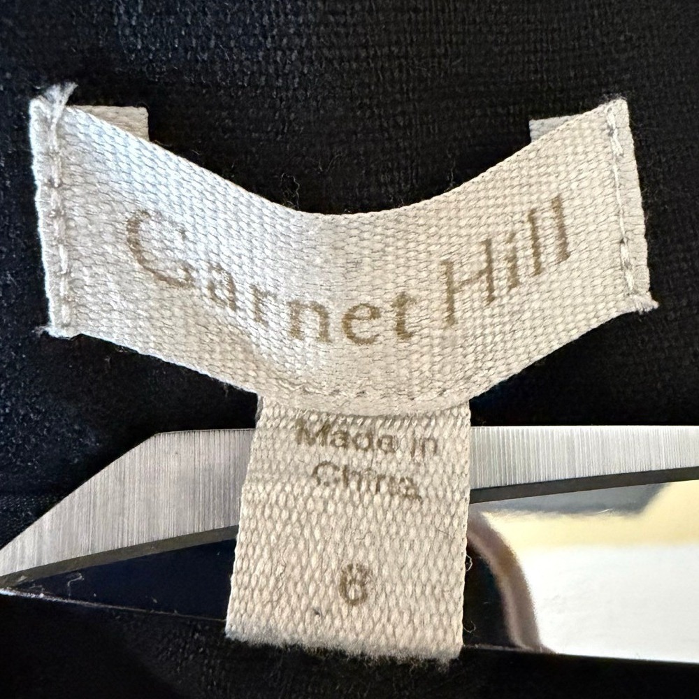 Garnet Hill Classic Linen Trousers Womens 6 Pants Wide Leg Black Coastal Luxury - Picture 7 of 9